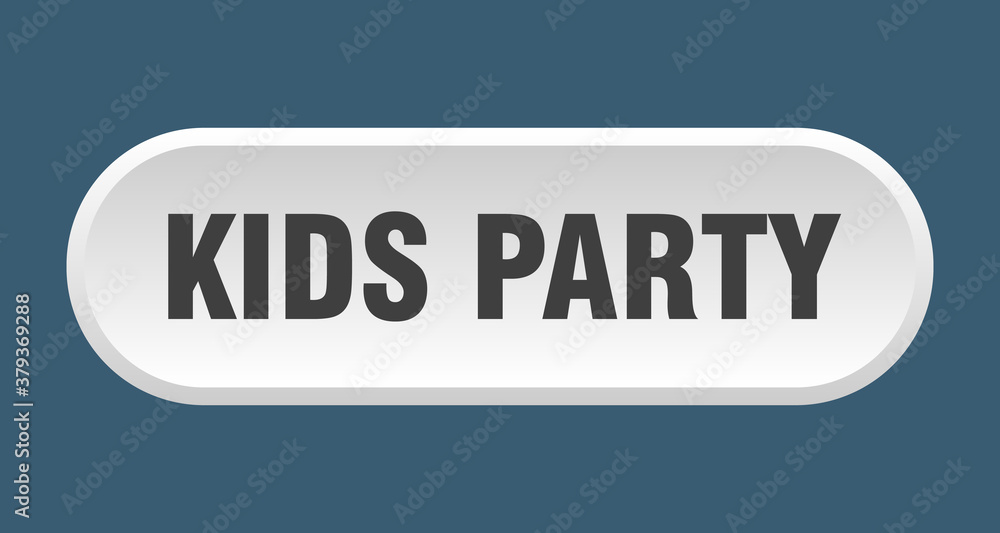 kids party button. rounded sign on white background kids party button. rounded sign on white background