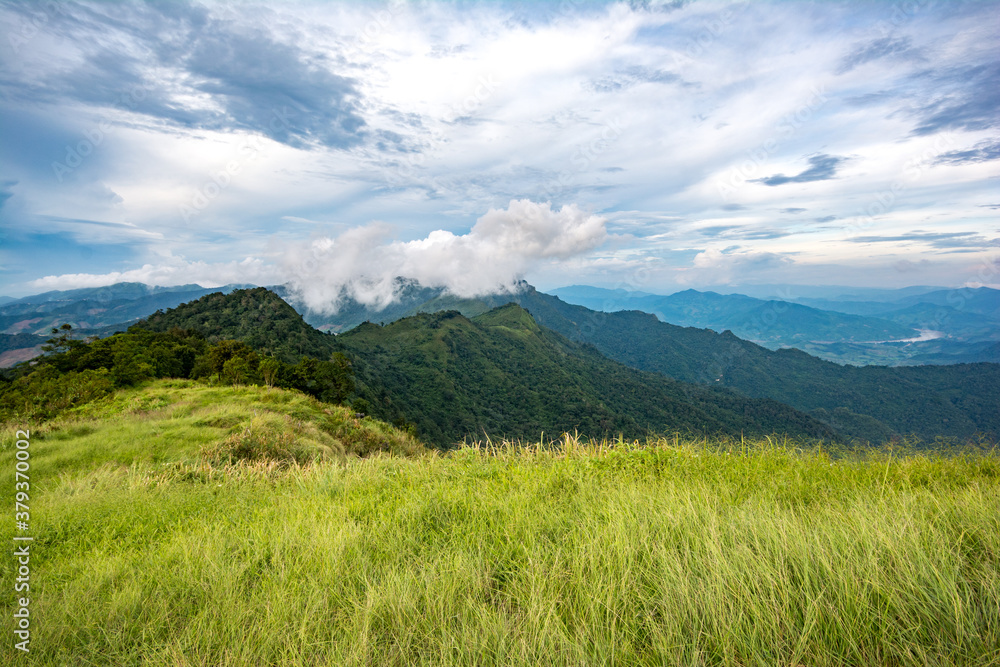 Landscape Mountain at  Phu Chi Fa in Chiang Rai,T hailand.