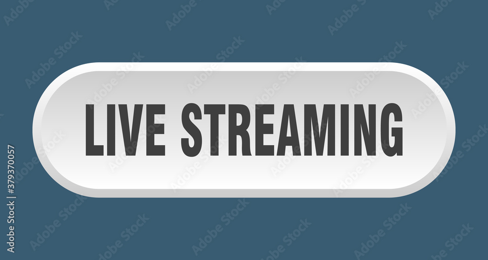 live streaming button. rounded sign on white background live streaming button. rounded sign on white background