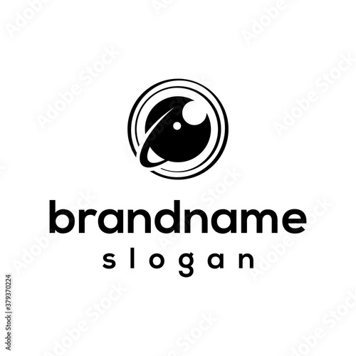 Lens camera logo design vector