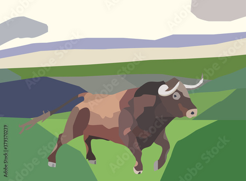 The Year of the Ox 2021. New year animal