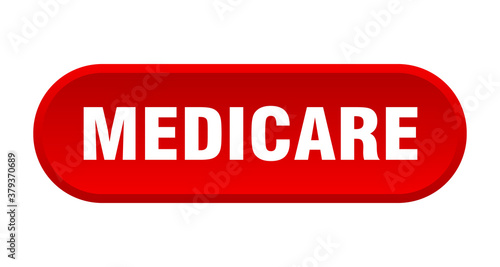 medicare button. rounded sign on white background