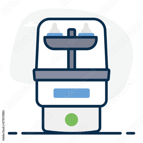 
A device used to sterilize or killing pathogens, sterilizer flat icon 
