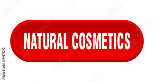 natural cosmetics button. rounded sign on white background