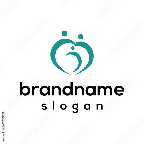 Love family logo design vector