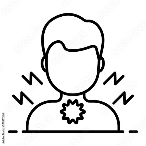 
Sore throat icon in modern flat style, throat infection
