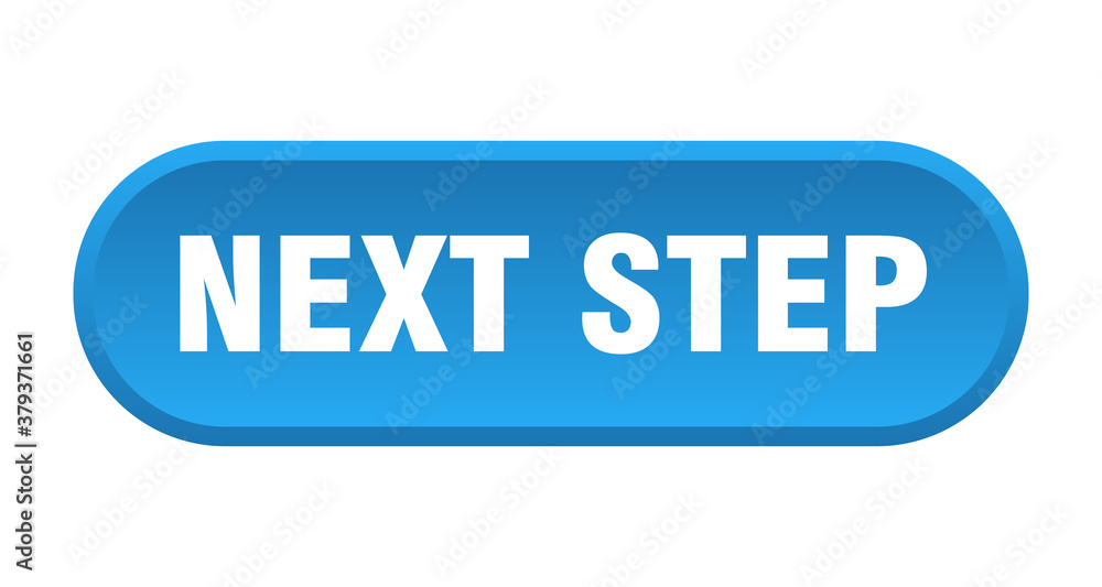 next step button. rounded sign on white background next step button. rounded sign on white background