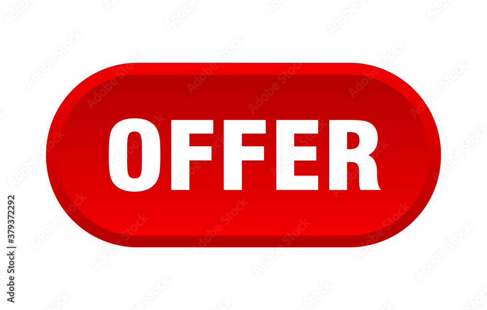 offer button. rounded sign on white background offer button. rounded sign on white background