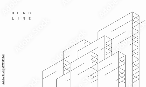 Abstract geometric technological architecture background. Vector creative design.