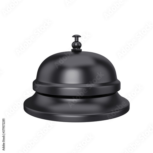 Black service bell isolated on a white background, 3D render