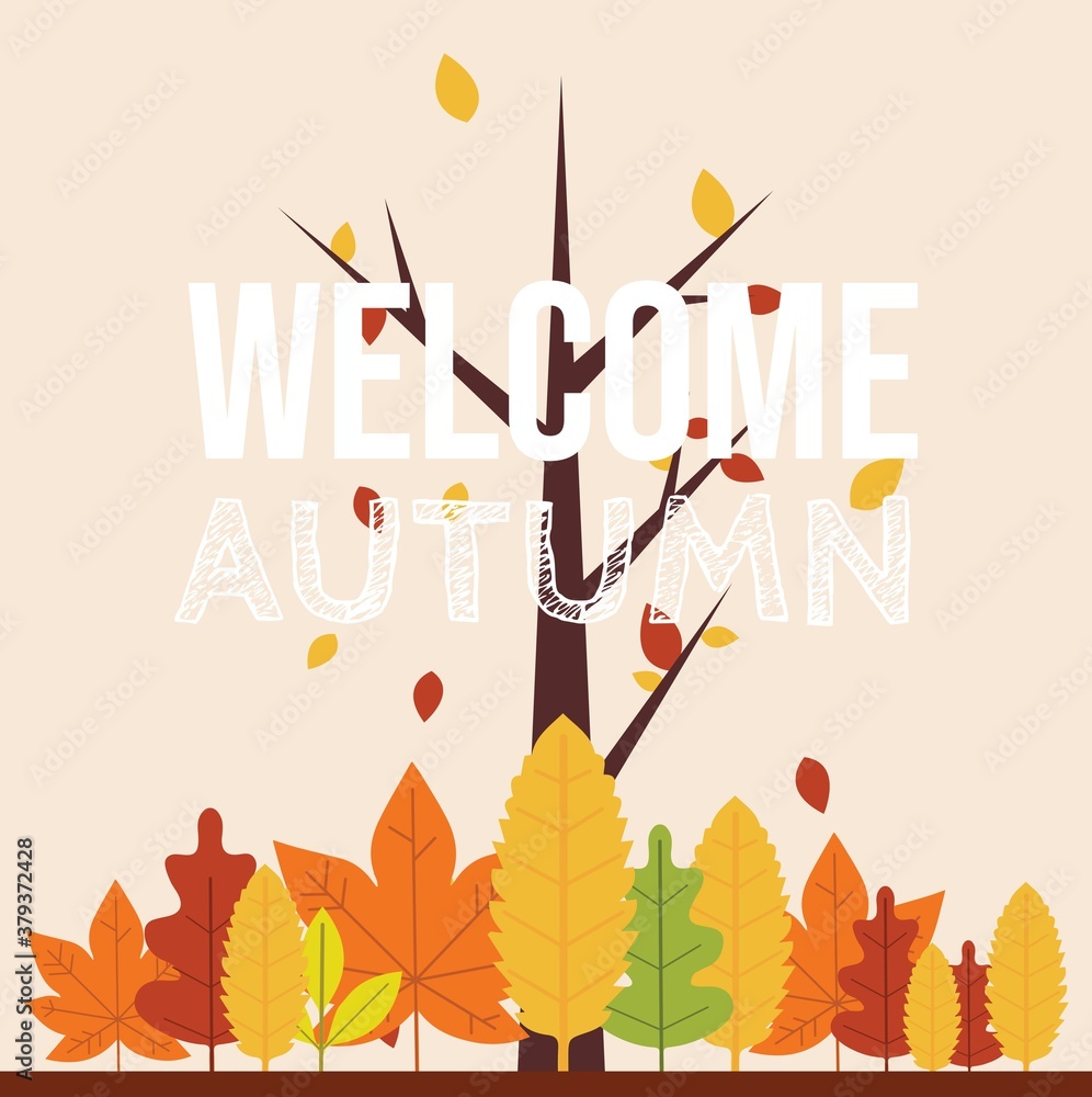 Welcome autumn vector background