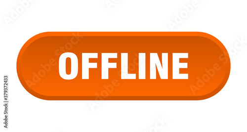 offline button. rounded sign on white background