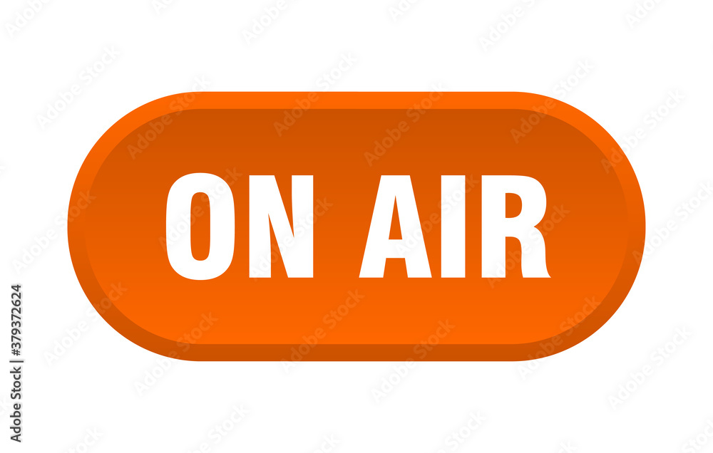 on air button. rounded sign on white background on air button. rounded sign on white background