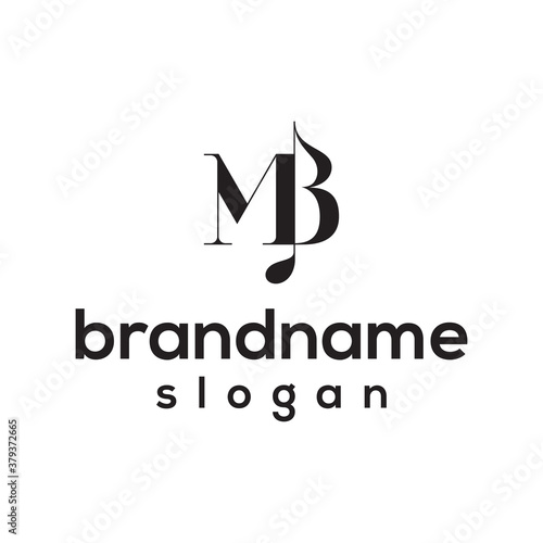 Initial MB music logo design vector