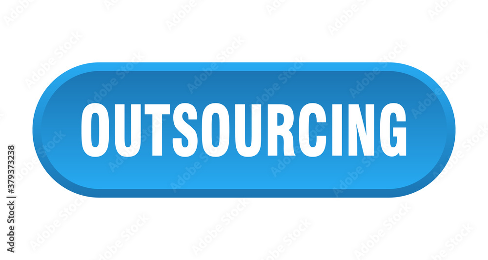 outsourcing button. rounded sign on white background outsourcing button. rounded sign on white background
