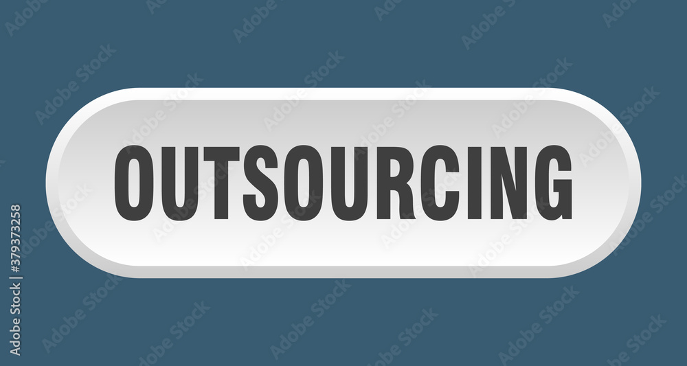 outsourcing button. rounded sign on white background