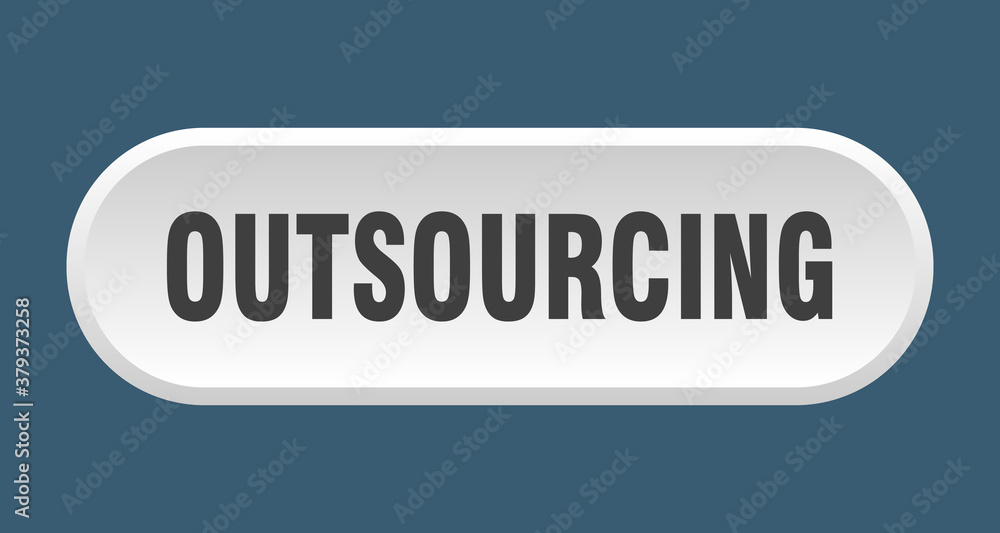 outsourcing button. rounded sign on white background outsourcing button. rounded sign on white background