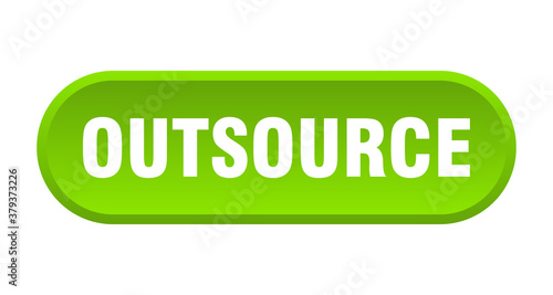outsource button. rounded sign on white background