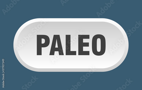paleo button. rounded sign on white background