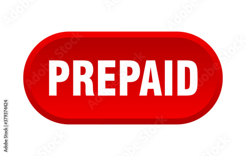 prepaid button. rounded sign on white background
