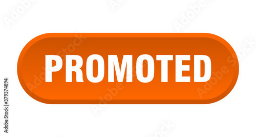 promoted button. rounded sign on white background