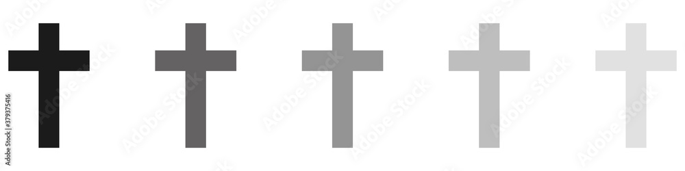 Christian crosses icons set isolated on white background. Vector illustration
