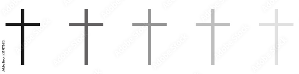 Christian crosses icons set isolated on white background. Vector illustration
