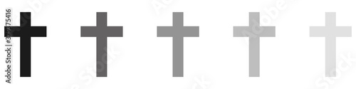 Christian crosses icons set isolated on white background. Vector illustration
