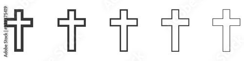 Canvastavla Christian crosses icons set isolated on white background