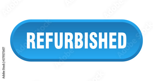 refurbished button. rounded sign on white background