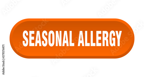 seasonal allergy button. rounded sign on white background