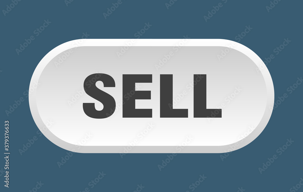 sell button. rounded sign on white background sell button. rounded sign on white background