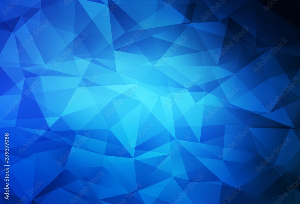 Dark BLUE vector gradient triangles template. Dark BLUE vector gradient triangles template.