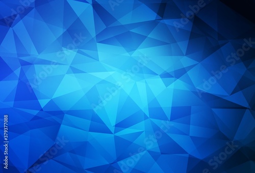 Dark BLUE vector gradient triangles template.