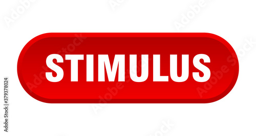 stimulus button. rounded sign on white background