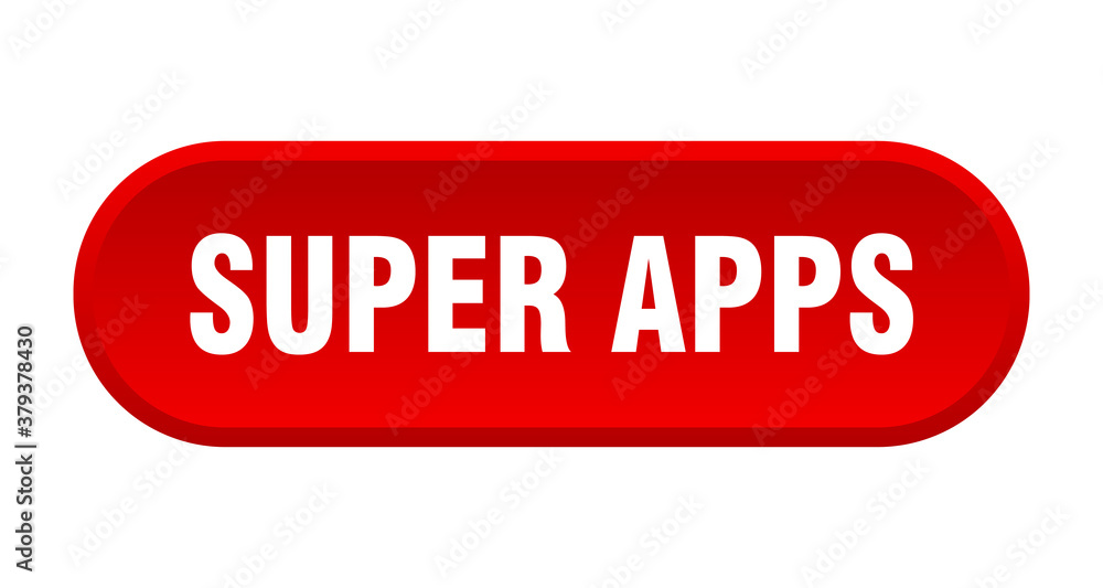 super apps button. rounded sign on white background super apps button. rounded sign on white background