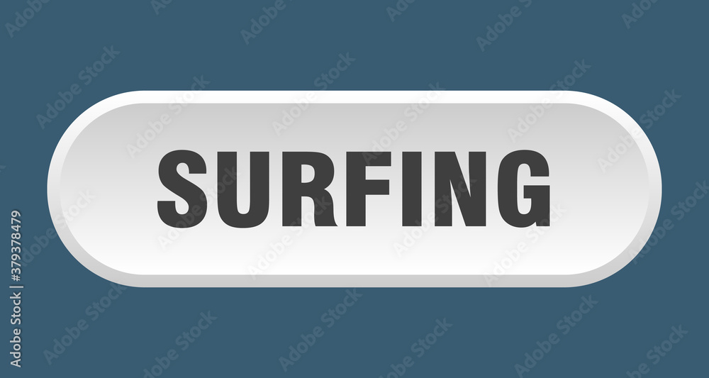 surfing button. rounded sign on white background
