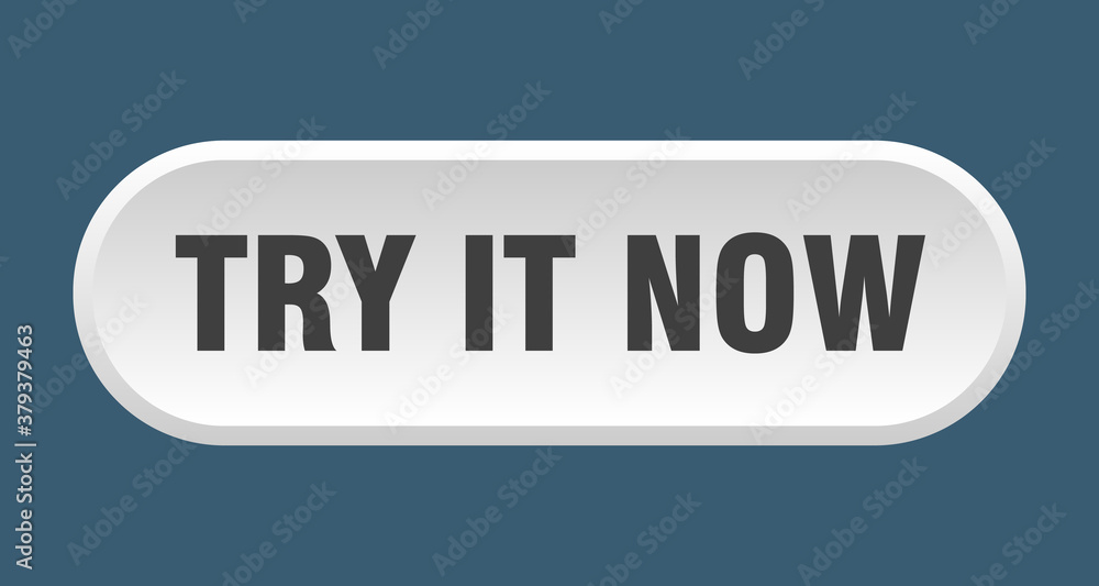 try it now button. rounded sign on white background try it now button. rounded sign on white background
