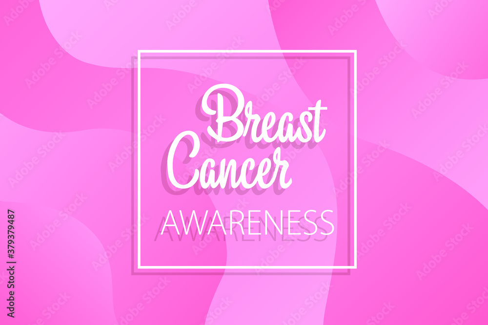Background of the October breast cancer awareness month campaign. Design of vector posters of the concept of women's health support vector illustrations on a gradient background. Breast cancer banner