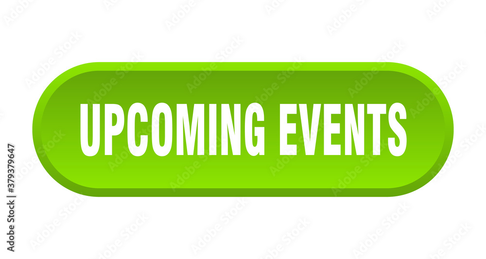 upcoming events button. rounded sign on white background upcoming events button. rounded sign on white background