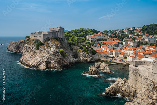 View of Dubrovnik Old Town, Fort Lovrijenac and Harbour, Croatia, 