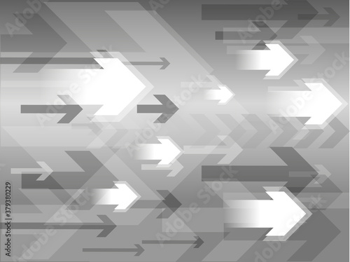 A background banner with a grey, gray, arrows .