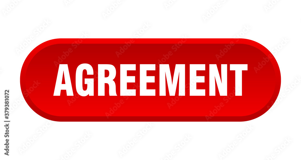 agreement button. rounded sign on white background agreement button. rounded sign on white background