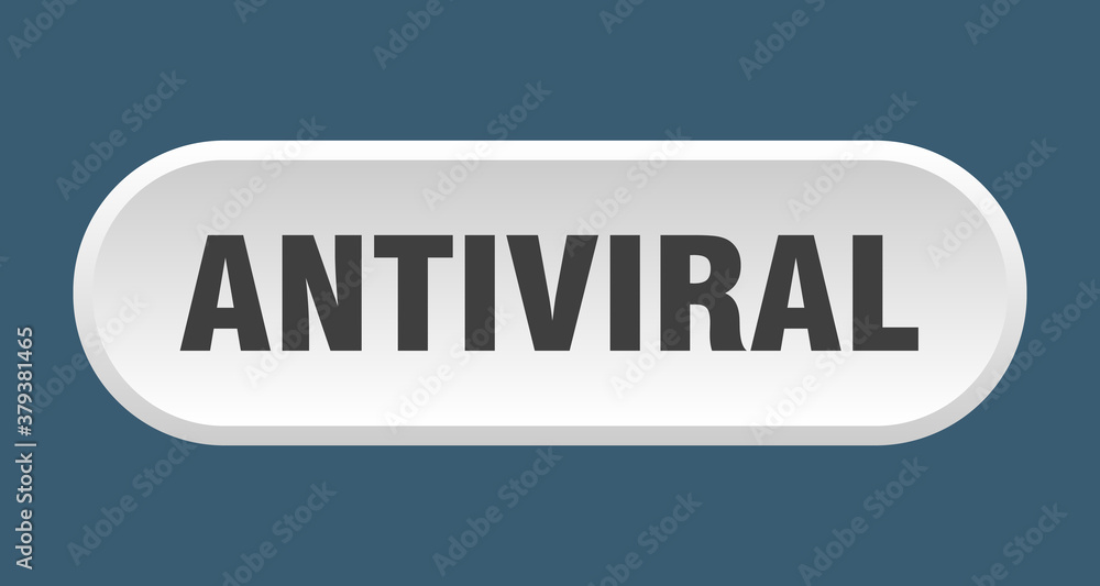 antiviral button. rounded sign on white background
