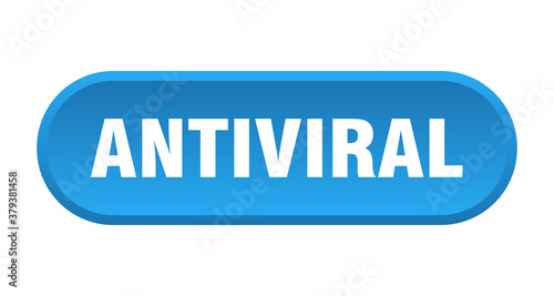 antiviral button. rounded sign on white background