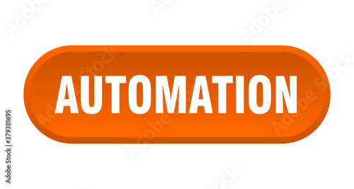 automation button. rounded sign on white background
