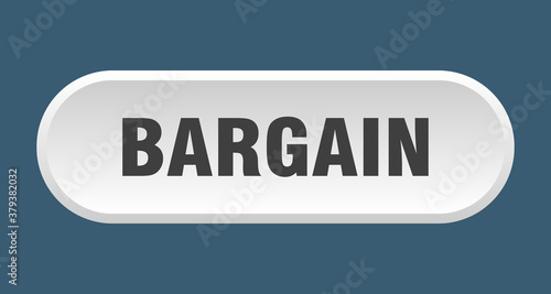 bargain button. rounded sign on white background