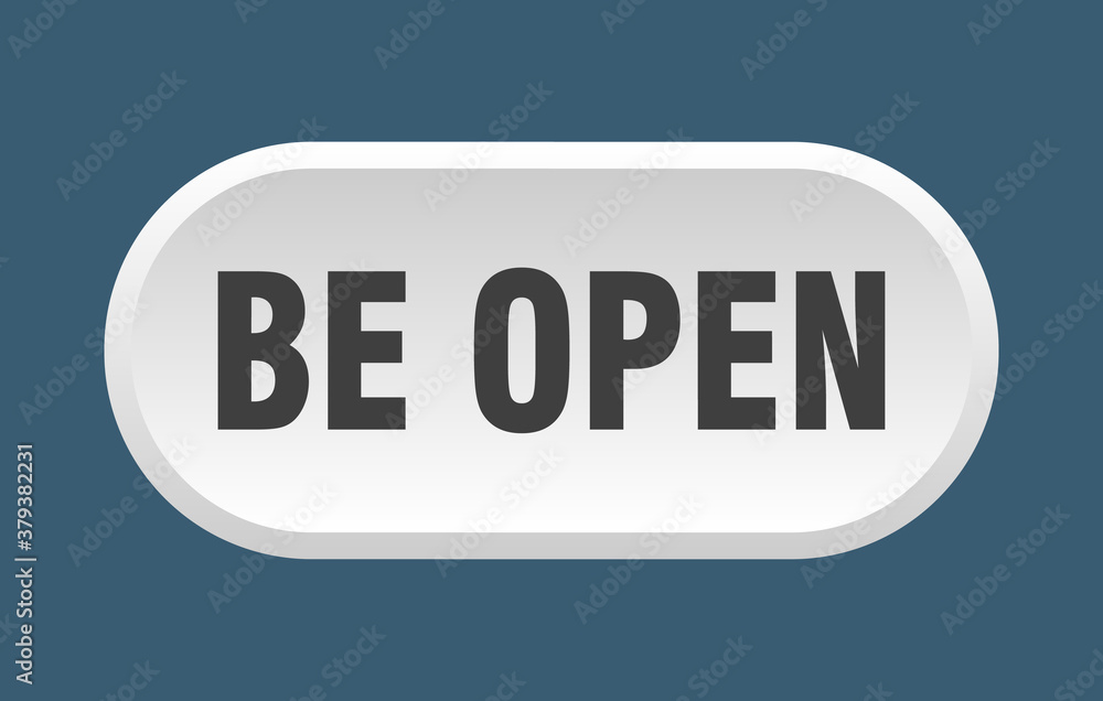 be open button. rounded sign on white background be open button. rounded sign on white background