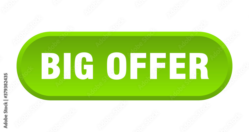 big offer button. rounded sign on white background big offer button. rounded sign on white background