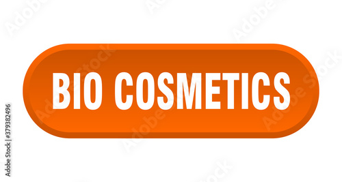 bio cosmetics button. rounded sign on white background